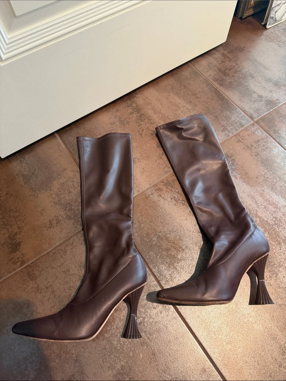 A'mmonde Atelier Magda Boots in a dark oak shade
